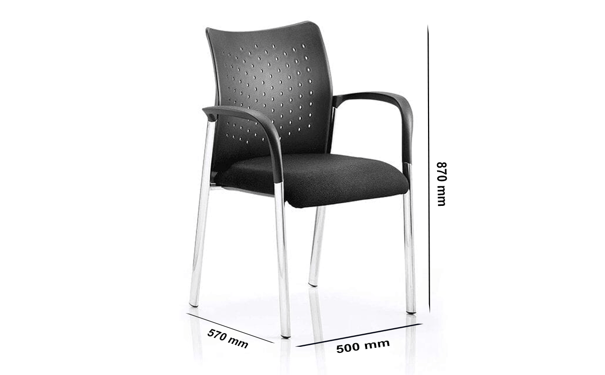 Size Elio 1 – Medium Back Black Fabric Visitor Chair