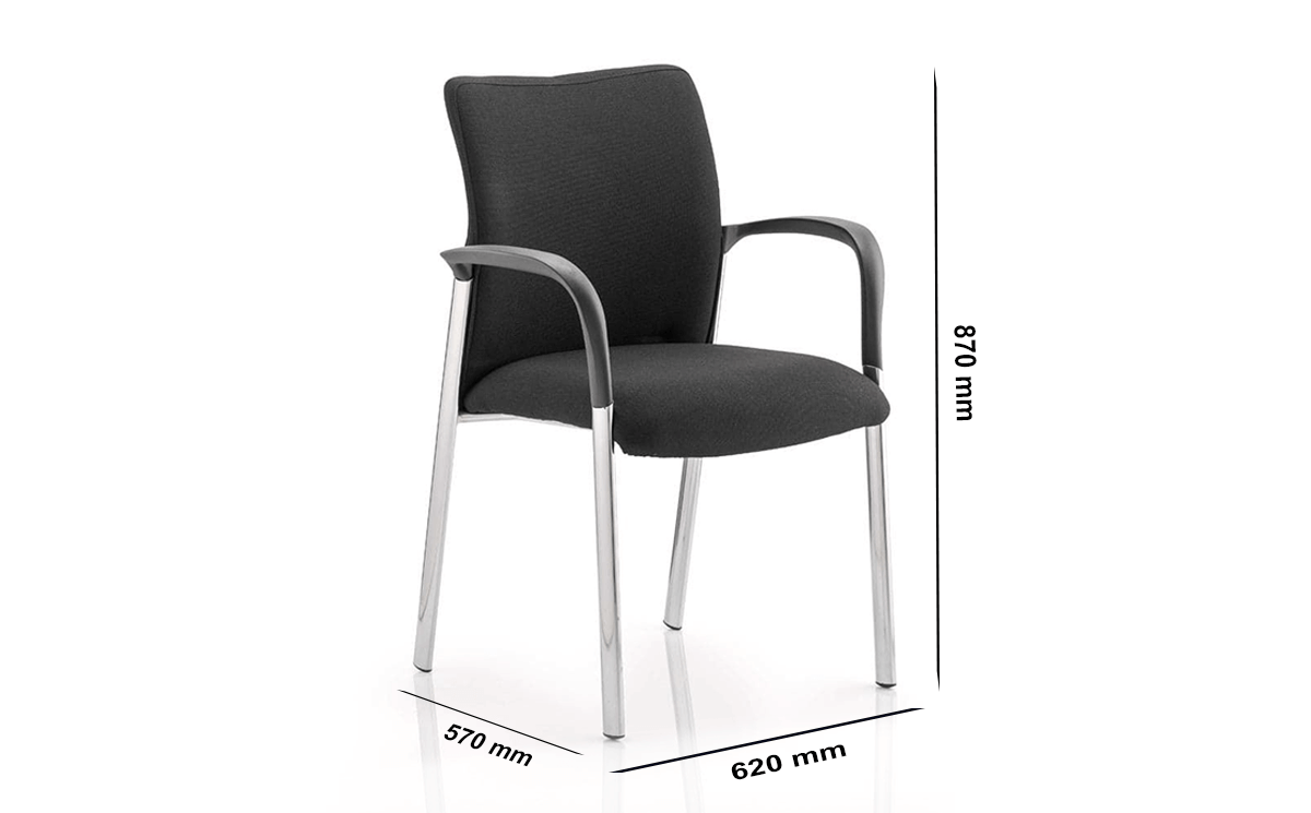 Size Elio – Black Fabric Visitor Chair With Arms