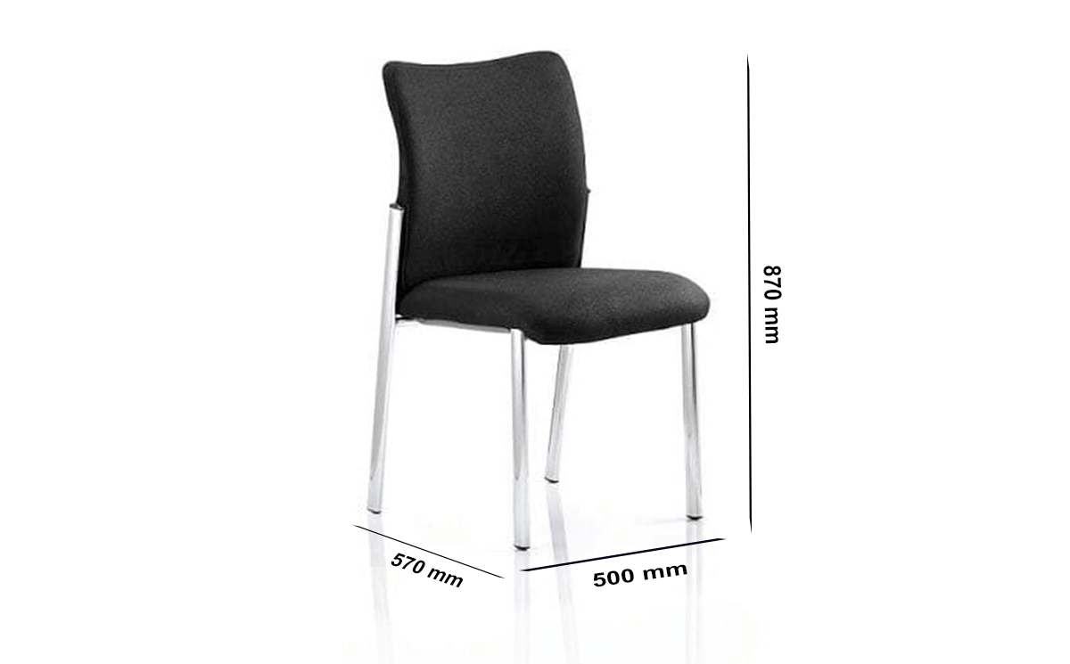 Size Elio – Black Fabric Visitor Chair Without Arms