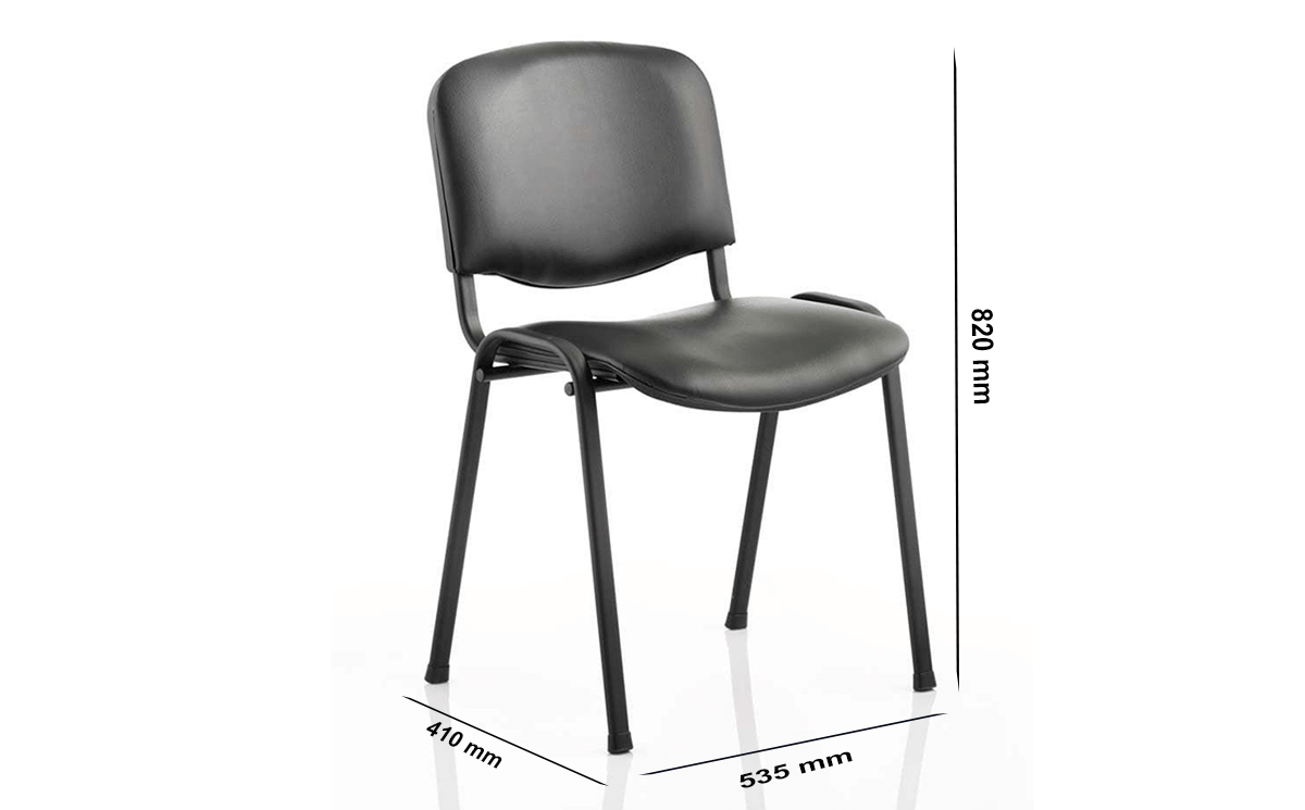 Size Eloisa Medium Black Stacking Chair Without Arms