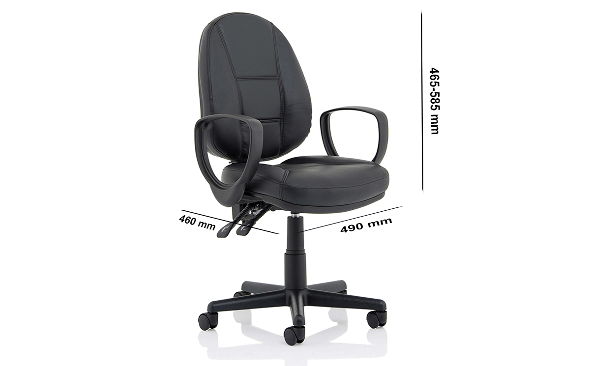 Size Flavia Black Leather High Back Executive Chair