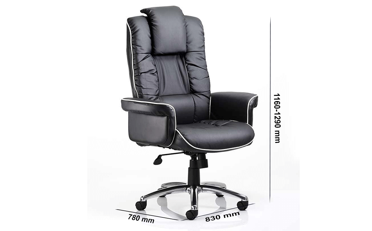 Size Laretta – Black Bonded Leather Executive Chair With Arms
