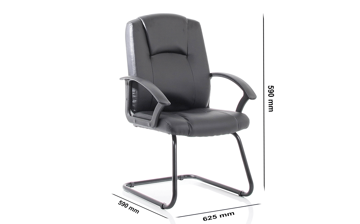 Size Lazaro Bonded Leather Cantilever Chair With Arms