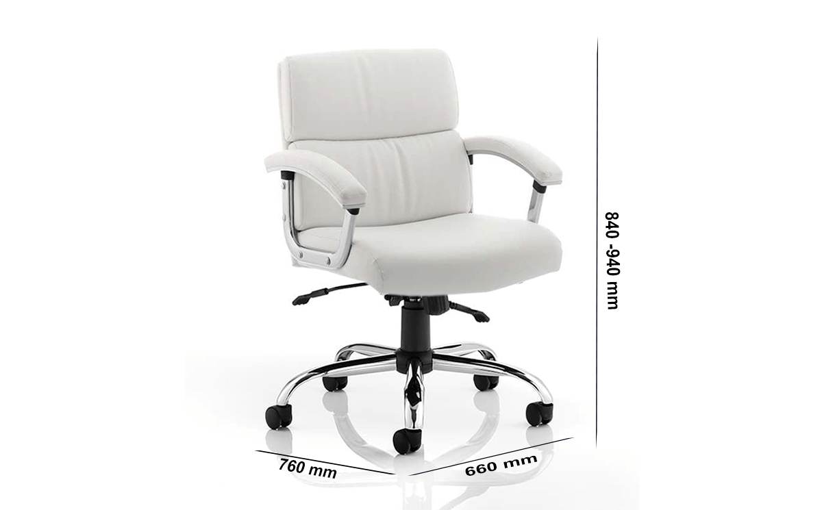 Size Marisa Medium Back White Executive Chair