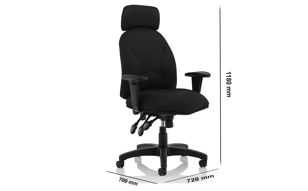 Size Martina Black Fabric Executive Chair