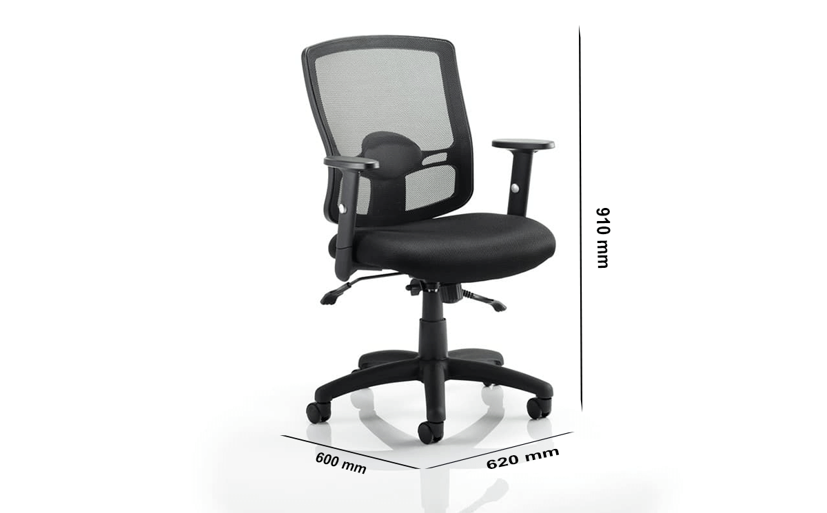 Size Oregon 2 Black Mesh Operator Chair With Arms