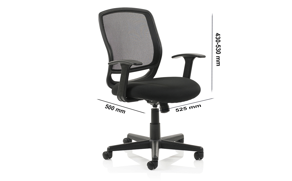 Size Ova Black Mesh Operator Chair With Arms Size Ova Black Mesh Operator Chair With Arms