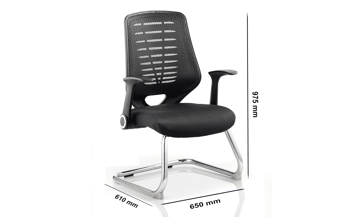 Size Parker 1 Visitor Cantilever Black Back With Arms Size Parker 1 Visitor Cantilever Black Back With Arms