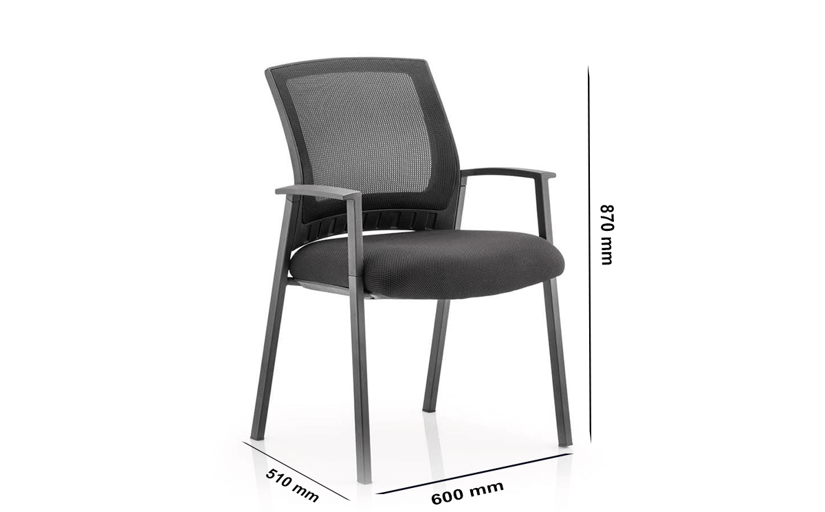 Size Posto – Black Visitor Startup Chair With Arms