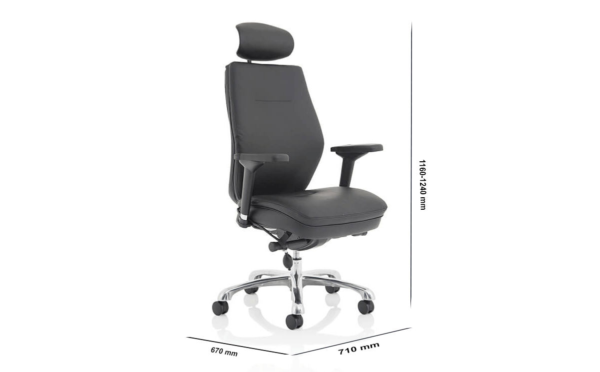 Size Roque Black Chair With Arms & Headrest Fabric Size Roque Black Chair With Arms & Headrest Fabric