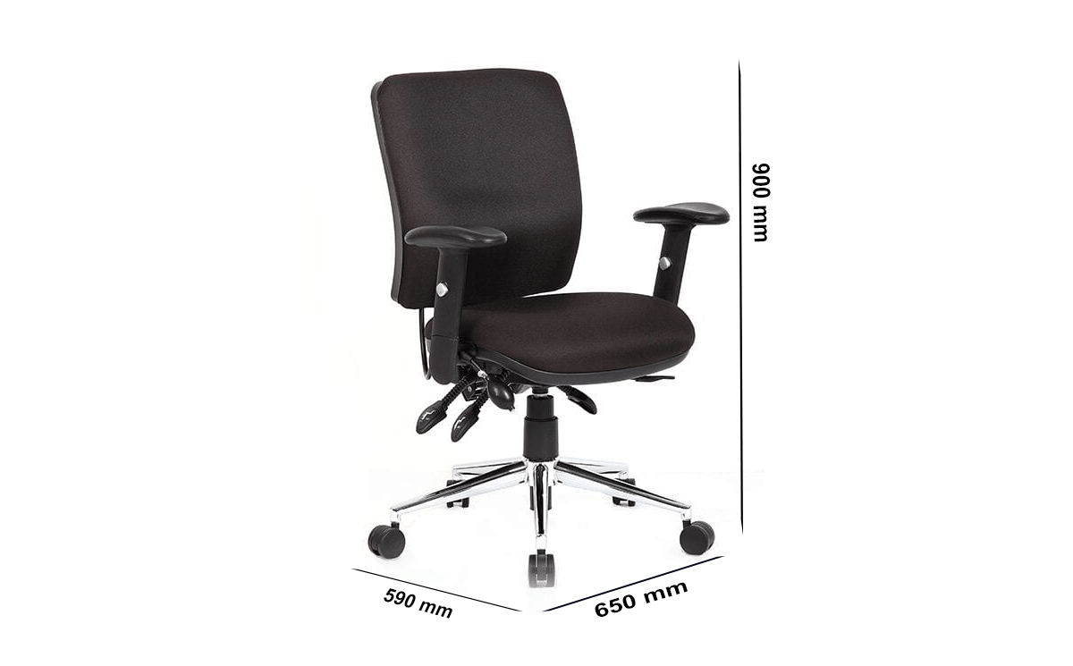 Size Selena 1 – Medium Back Black Task Operator Office Chair