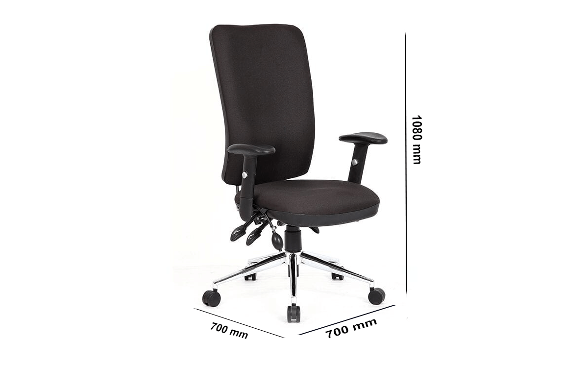Size Selena 3 – High Back Task Operator Office Chair Black With Arms Size Selena 3 – High Back Task Operator Office Chair Black With Arms