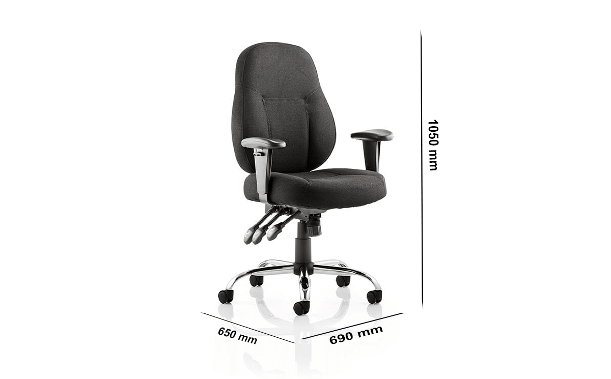 Size Storm – Black Operator Office Chair With Arms