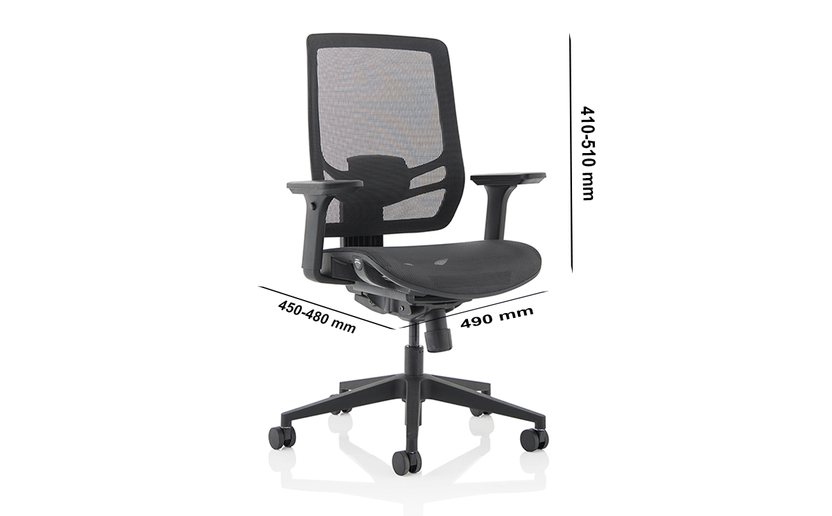Size Teresa – Black Mesh Back Chair With Arms