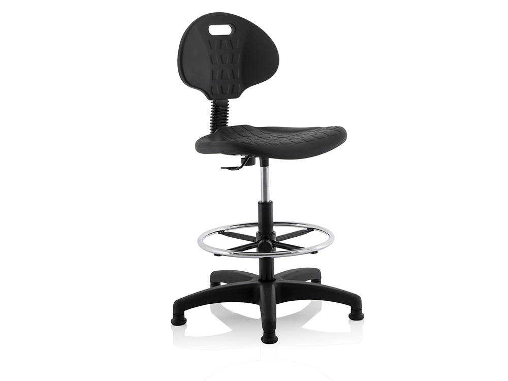 Stella Black Polyurethane Operator Chair Without Arms