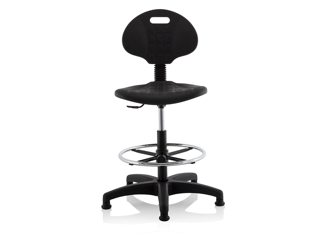 Stella Black Polyurethane Operator Chair Without Arms1