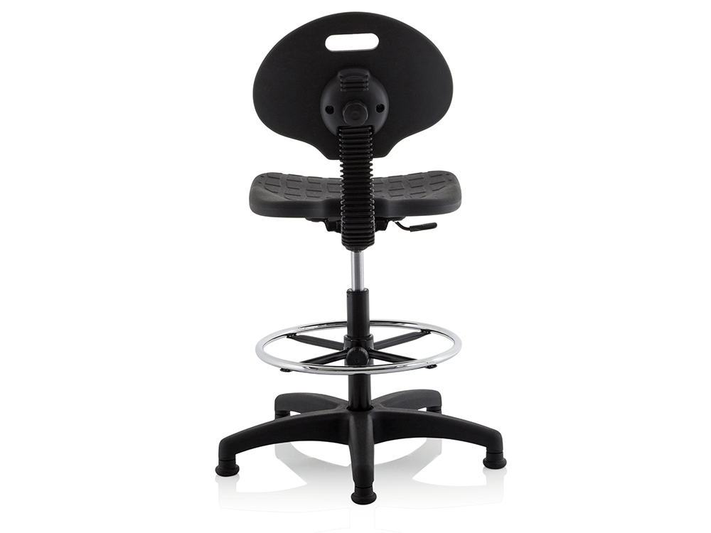 Stella Black Polyurethane Operator Chair Without Arms3