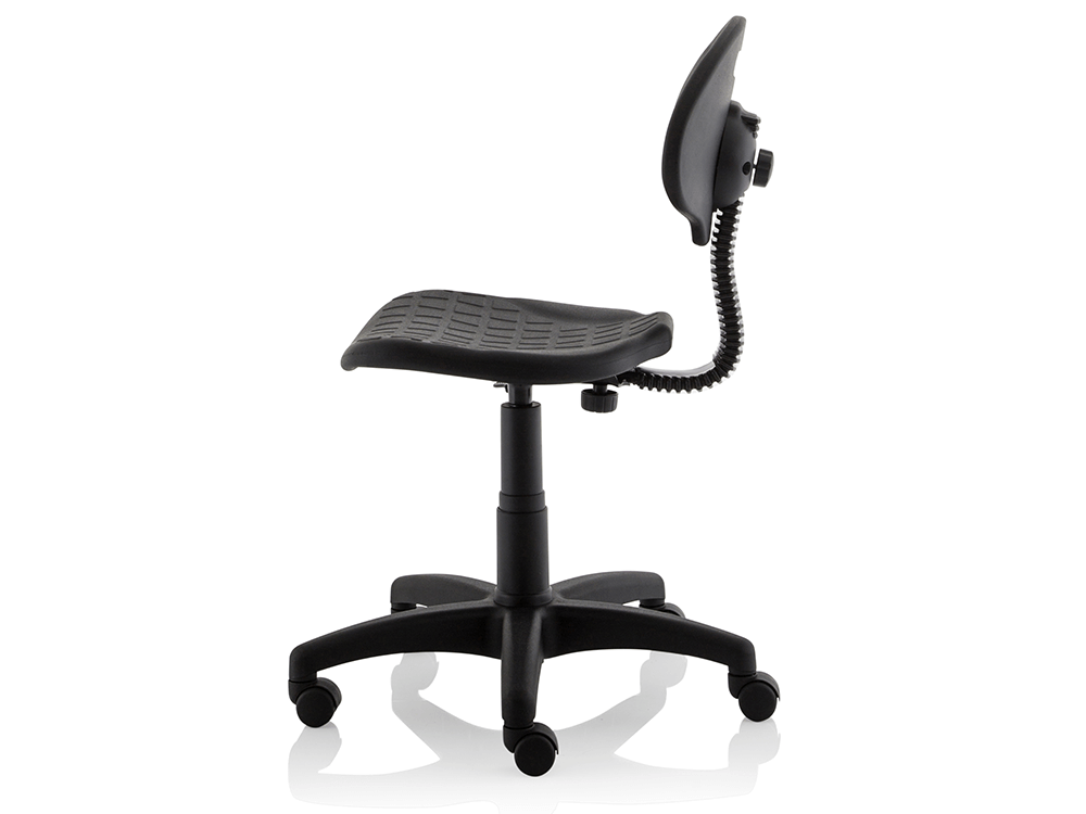 Stella Black Polyurethane Operator Chair Without Arms4
