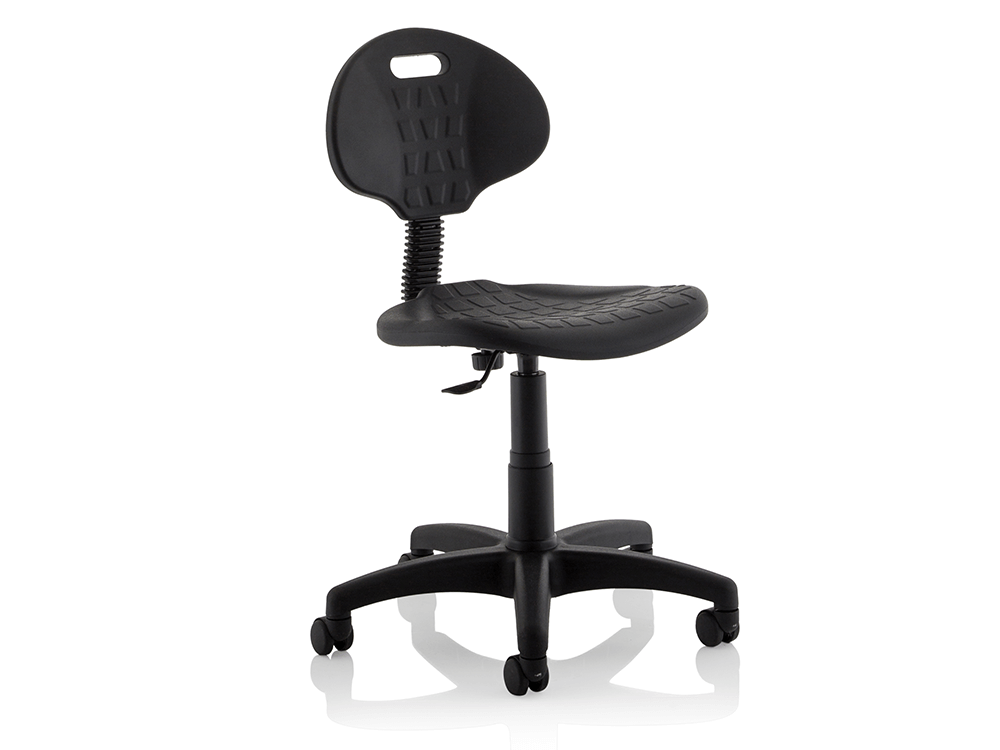 Stella Black Polyurethane Operator Chair Without Arms5