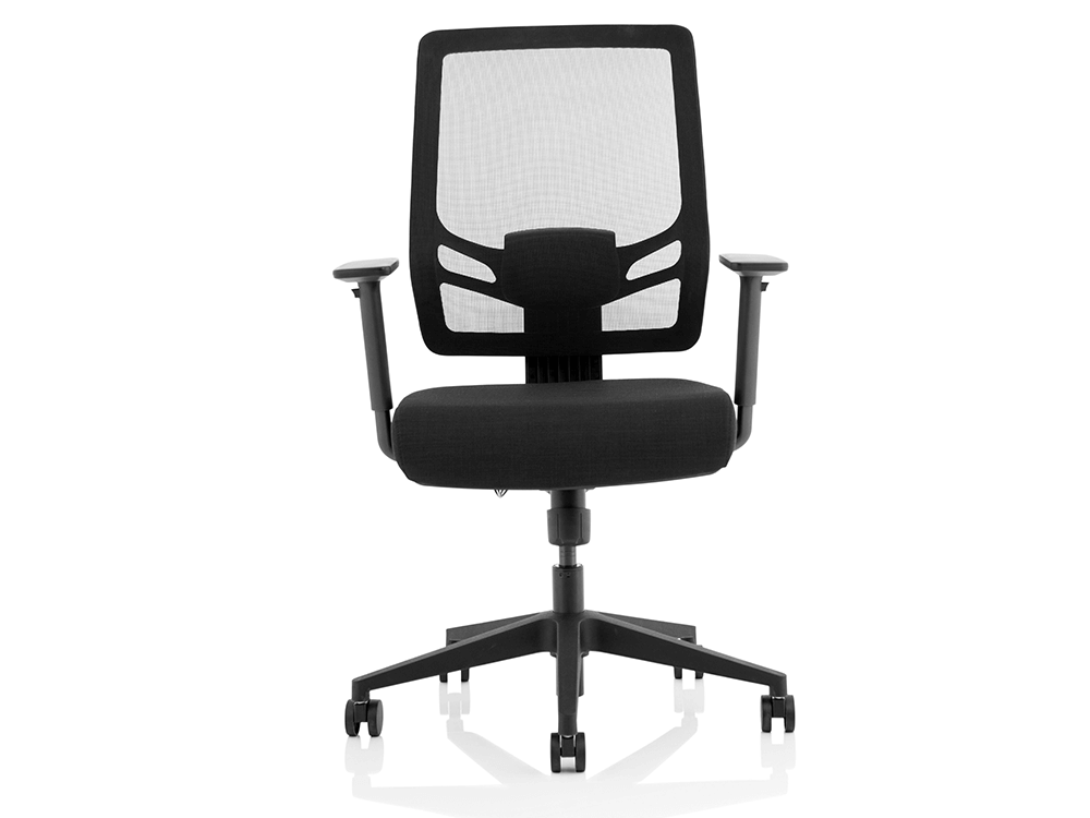 Teresa – Black Mesh Back Chair With Arms Fabric Seat
