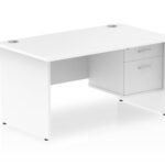 Zoela 1200 White Top Panel End Leg With 1 X 2 Drawer Fixed Pedestal