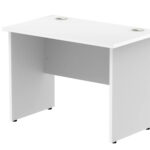 Zoela Straight Desk 1000 X 800mm White Top Panel End Leg