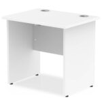 Zoela Straight Desk 800 X 600 White Top Panel End Leg