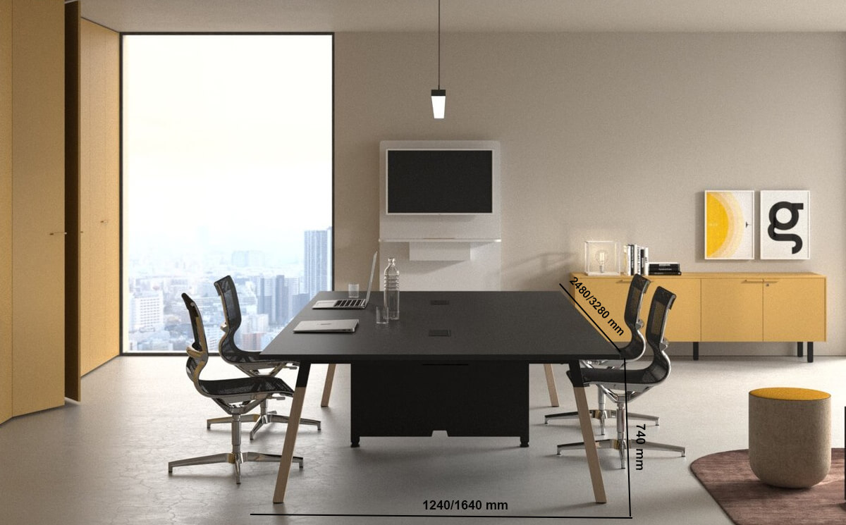 Union 2 – Meeting Table With Optional Central Panel Legs