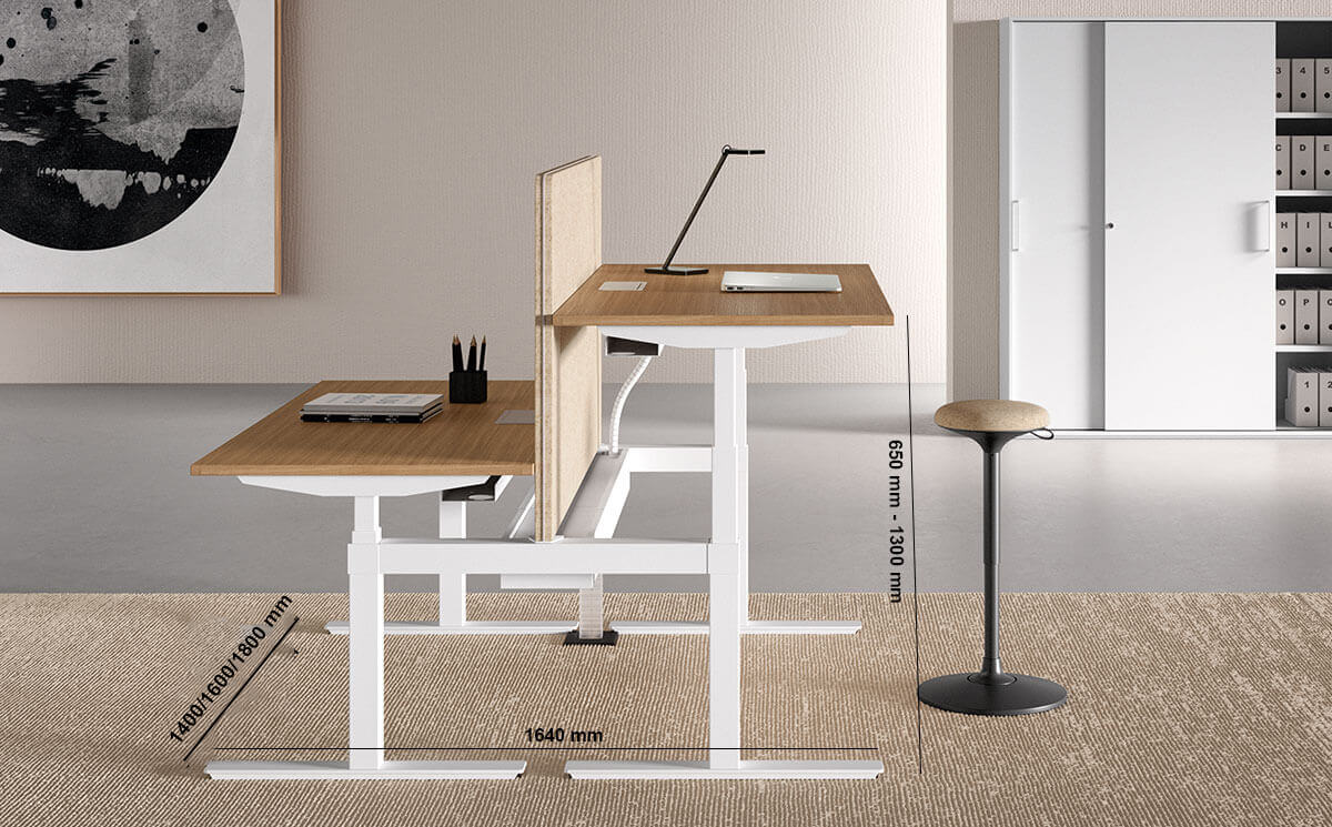 Vigente 1 Electric Height Adjustable Workstation For 2 People Size Img