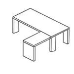 Alcee 1 Slab Legs Desk Return Right