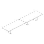 Large Rectangular Shape Table (14 and 16 Persons - Wood Finish Top)