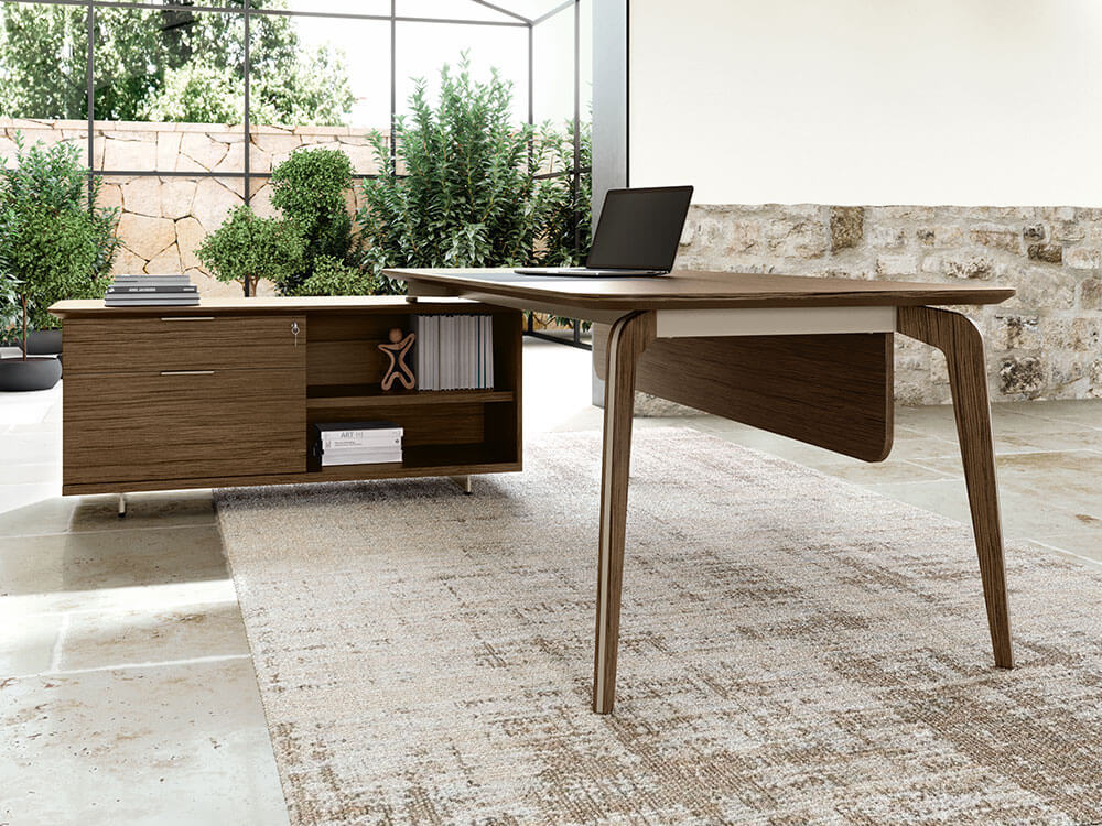 Aletta 1 Wood Executive Desk With Metal Legs With Wood Cover 3