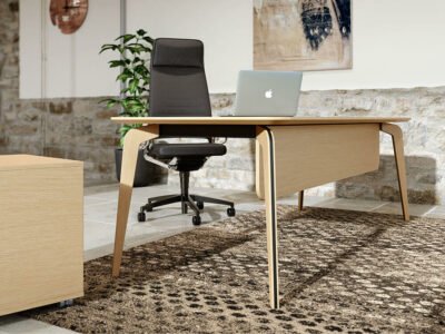 Aletta 1 Wood Executive Desk With Metal Legs With Wood Cover 6