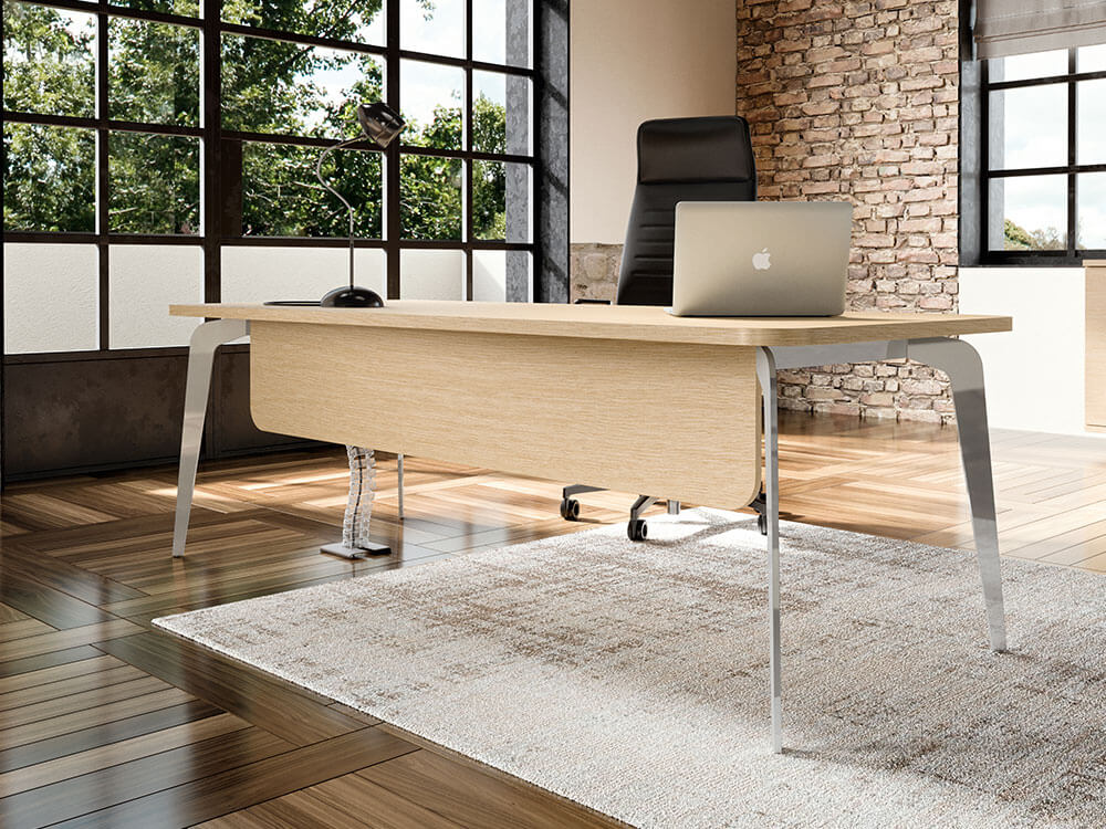 Aletta Executive Desk With Metal Legs 1