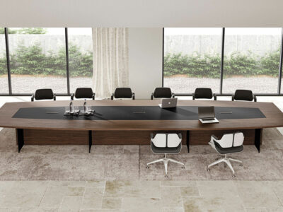 Antioch 2 Barrel Shaped Meeting Room Table With Modesty Panel 2