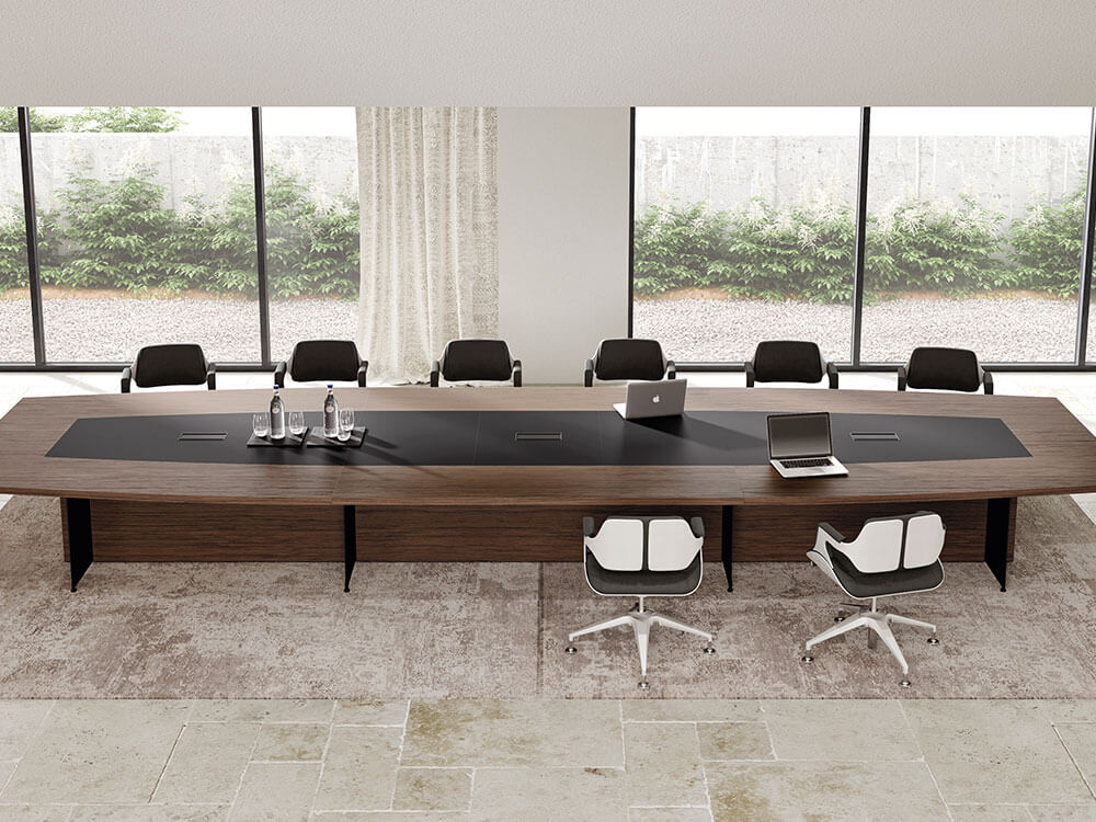 Antioch 2 Barrel Shaped Meeting Room Table With Modesty Panel 2