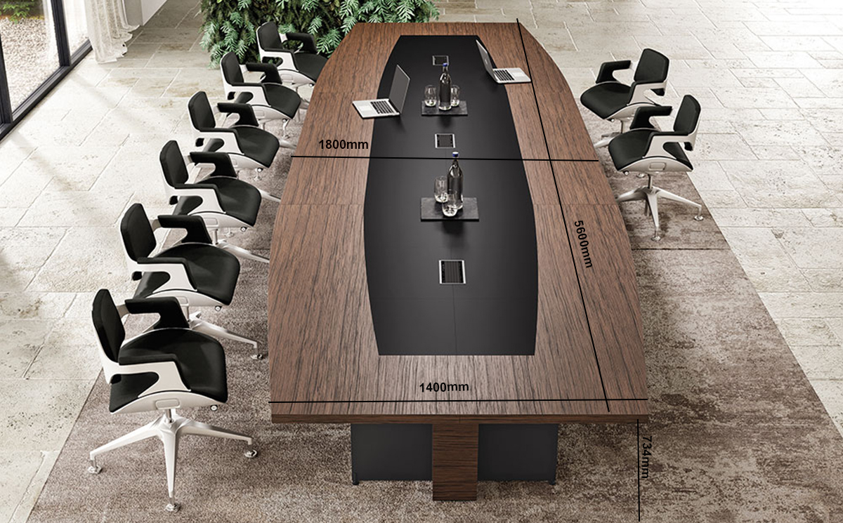 Antioch 2 Barrel Shaped Meeting Room Table With Modesty Panel Desk Size 01