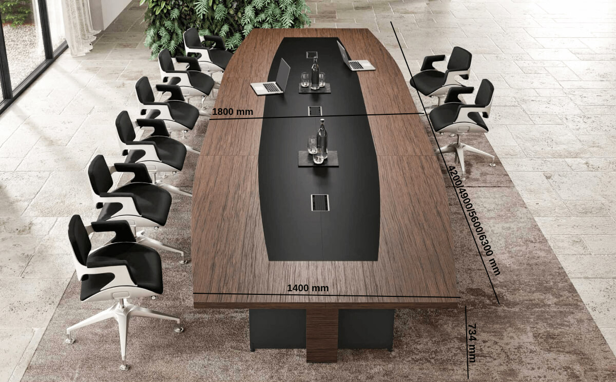Antioch 2 – Barrel Shaped Meeting Room Table With Modesty Panel Size Img 2 Antioch 2 – Barrel Shaped Meeting Room Table With Modesty Panel Size Img 2