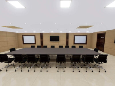 Bravvo 2 – Rectangular With Slab Legs Meeting Room Table 02