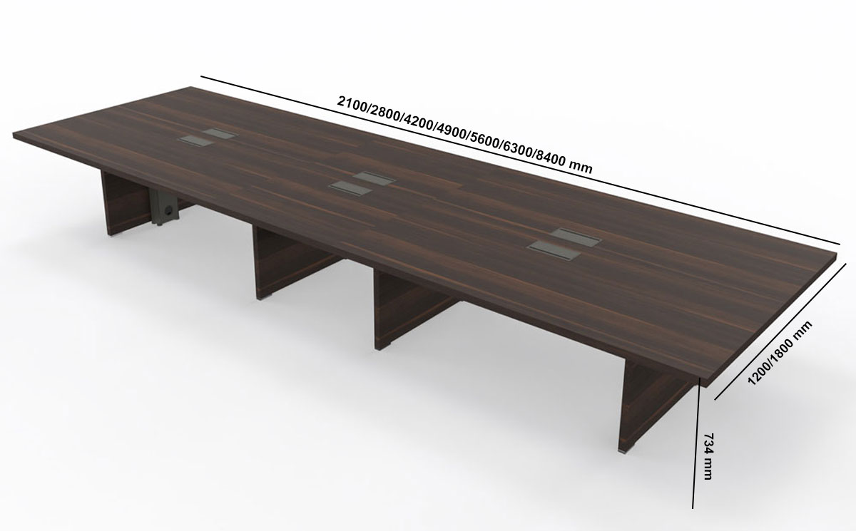 Bravvo 2 – Rectangular With Slab Legs Meeting Room Table Size Img