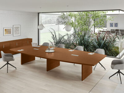 Bravvo 3 Barrel Shaped Meeting Room Table Main Image