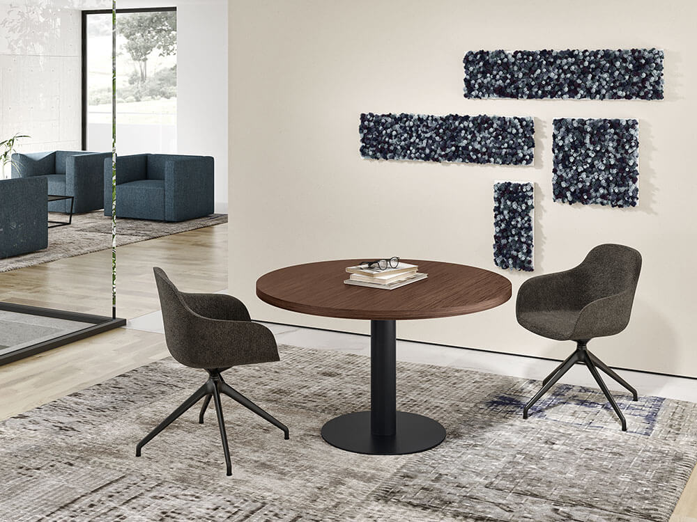 Bravvo 4 Round Meeting Room Table In Round Legs Main Image