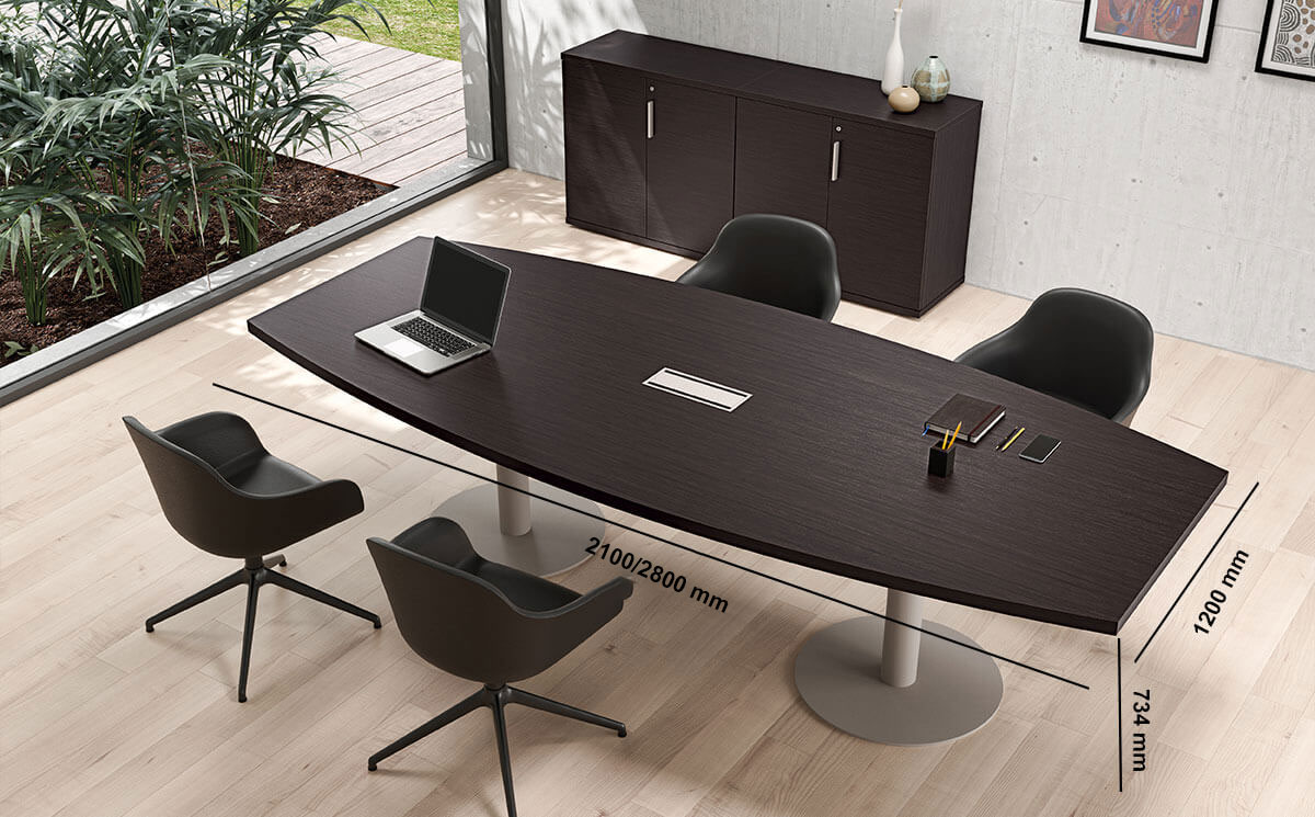 Bravvo 7 Barrel With Trumpet Base Leg Meeting Room Table