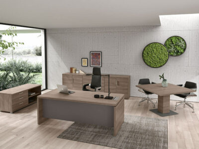 Bravvo – Executive Desk In Panel Legs Giada With Optional Return, Modesty & Credenza Unit 10