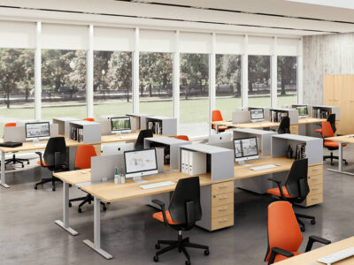 Cappi 2 Operators Office Desk For 2 And 4 Persons With Integrated Pedestal
