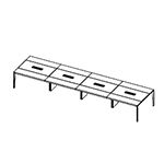 Extra Large Rectangular Shape Table (3 Middle Panel Leg, 16 Persons)