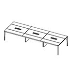 Large Rectangular Shape Table (2 Middle Panel Leg, 12 Persons)