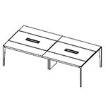 Medium Rectangular Shape Table (1 Middle Panel Leg, 10 Persons)