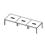 Large Rectangular Shape Table (2 Middle Panel Leg, 12 Persons)