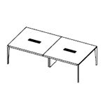 Medium Rectangular Shape Table (1 Middle Panel Leg, 10 Persons)